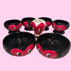 Johanna Parker Valentine’s Day Bowls & Mugs Full Set New Free Shipping